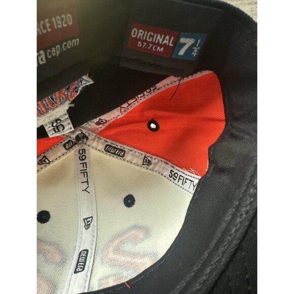 New York Knicks Hat Cap Fitted 7 1/4 White Orange Area Code 212 NBA New Era New - Picture 12 of 14